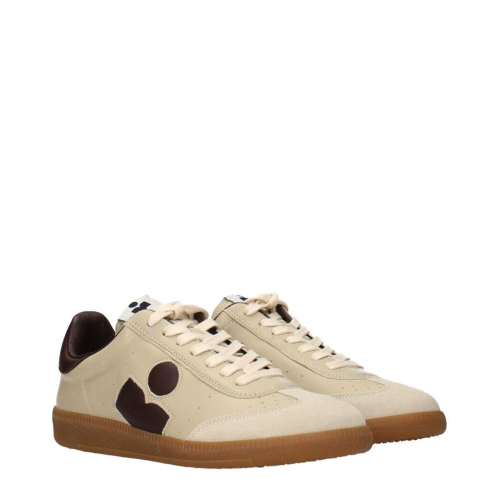 Isabel Marant Beige Leather Low Top Women's Sneakers - Picture 2 of 5
